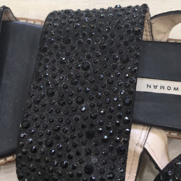 Zara chunky lugged soul ankle strap rhinestone flats 38 - Picture 7 of 9